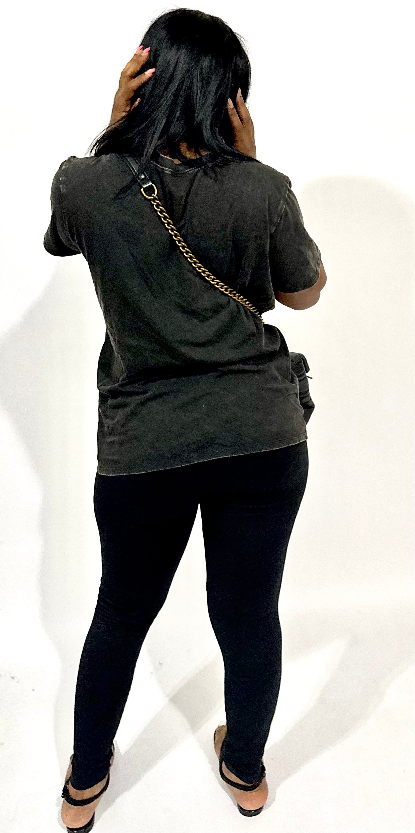 Ash Wash Essential Tee & Legging Set - Black